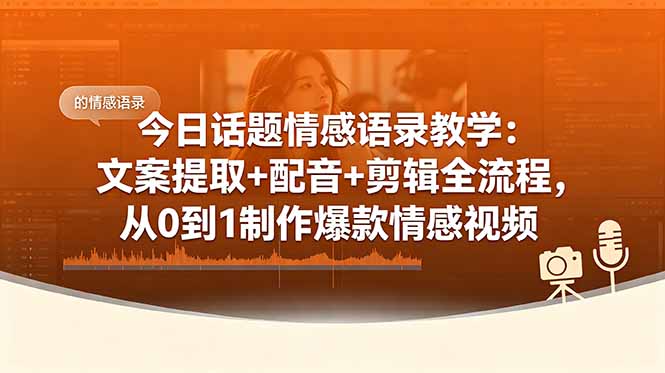 今日话题情感语录教学:文案提取+配音+剪辑全流程,从0到1制作爆款情感视频插图 今日话题情感语录教学:文案提取+配音+剪辑全流程,从0到1制作爆款情感视频插图