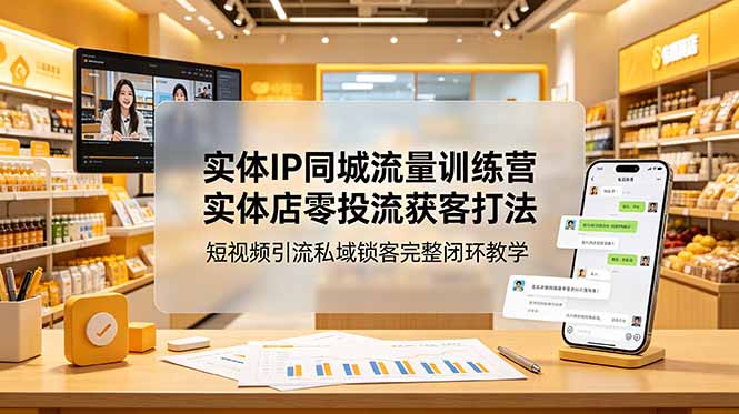 实体IP同城流量训练营：实体店零投流获客打法，短视频引流私域锁客完整闭环教学插图