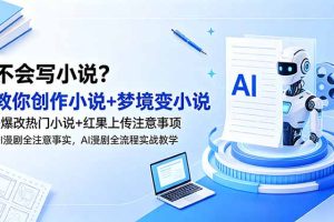 不会写小说?教你创作小说+梦境变小说+爆改热门小说+红果上传注意事项,AI漫剧全流程实战教学
