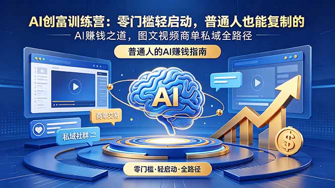 AI创富训练营:零门槛轻启动,普通人也能复制的AI赚钱之道,图文视频商单私域全路径插图 AI创富训练营:零门槛轻启动,普通人也能复制的AI赚钱之道,图文视频商单私域全路径插图