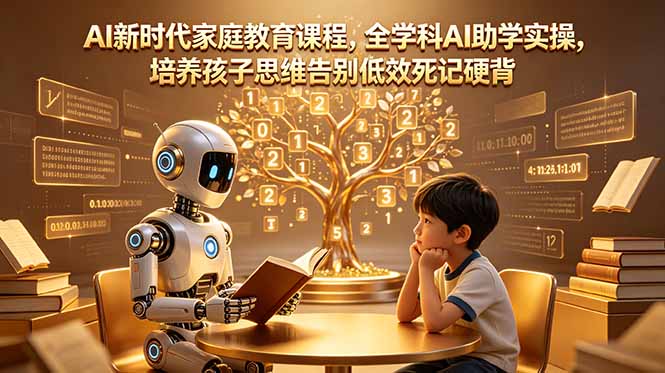 AI新时代家庭教育课程,全学科AI助学实操,培养孩子思维告别低效死记硬背插图 AI新时代家庭教育课程,全学科AI助学实操,培养孩子思维告别低效死记硬背插图