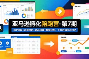 亚马逊孵化陪跑营-第7期:SOP流程+注册避坑+选品梳理+数据分析,千单店铺实战打法
