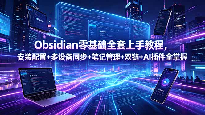 Obsidian零基础全套上手教程,安装配置+多设备同步+笔记管理+双链+AI插件全掌握插图 Obsidian零基础全套上手教程,安装配置+多设备同步+笔记管理+双链+AI插件全掌握插图