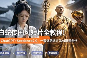 白蛇传-国风短片全教程！ChatGPT+Seedance2.0，一套课跑通古风AI影视创作