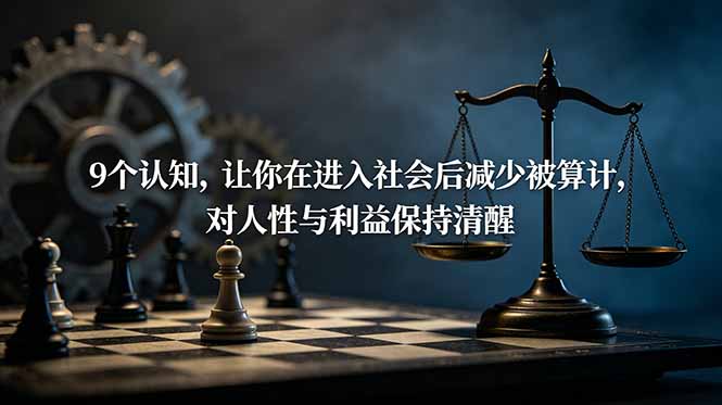 付费文章：9个认知，让你在进入社会后减少被算计，对人性与利益保持清醒插图