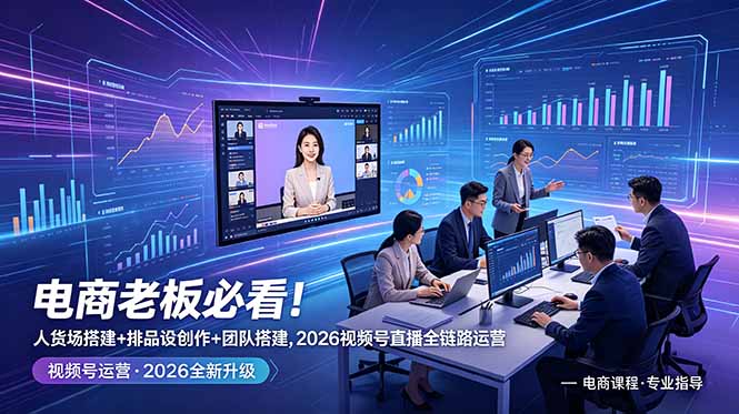 电商老板必看！人货场搭建+排品设计+素材创作+团队搭建，2026视频号直播全链路运营插图
