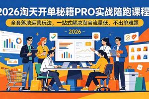 2026淘天开单秘籍PRO实战陪跑课程:全套落地运营玩法,一站式解决淘宝流量低、不出单难题