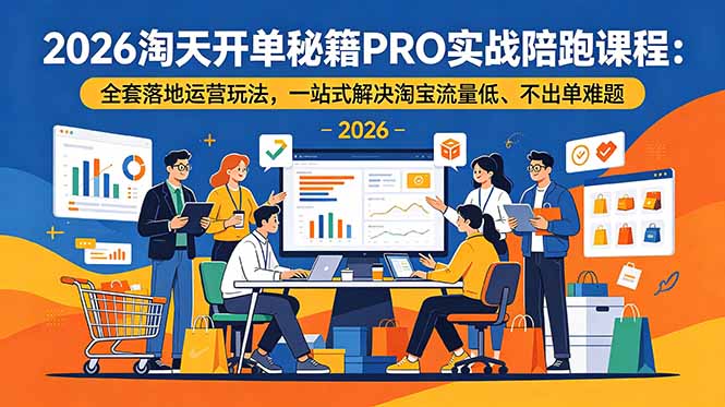 2026淘天开单秘籍PRO实战陪跑课程:全套落地运营玩法,一站式解决淘宝流量低、不出单难题插图 2026淘天开单秘籍PRO实战陪跑课程:全套落地运营玩法,一站式解决淘宝流量低、不出单难题插图