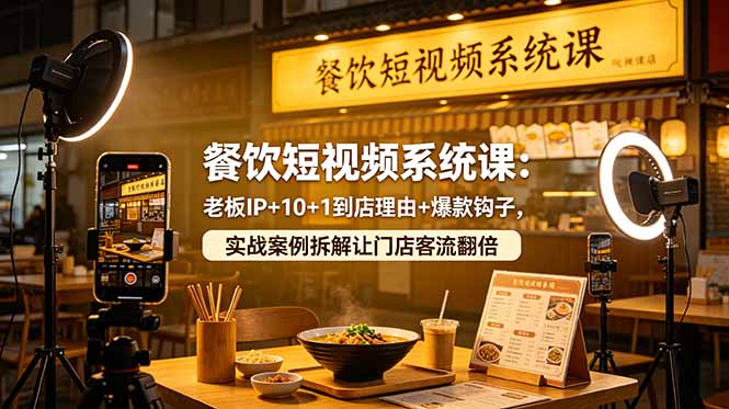 餐饮短视频系统课:老板IP+10+1到店理由+爆款钩子,实战案例拆解让门店客流翻倍插图 餐饮短视频系统课:老板IP+10+1到店理由+爆款钩子,实战案例拆解让门店客流翻倍插图