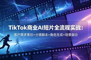 TikTok商业AI短片全流程实战：客户需求策划+分镜脚本+角色生成+场景融合