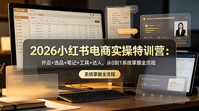 2026小红书电商实操特训营：开店+选品+笔记+工具+达人，从0到1系统掌握全流程插图