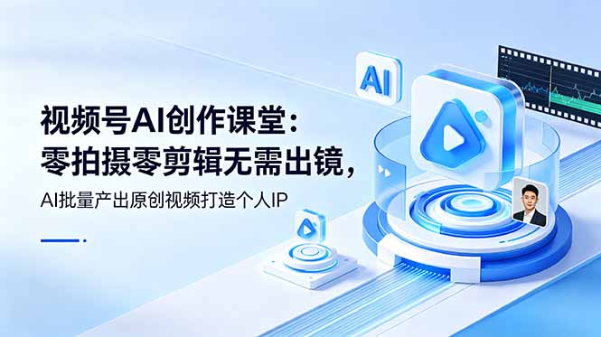 视频号AI创作课堂：零拍摄零剪辑无需出镜，AI批量产出原创视频打造个人IP插图