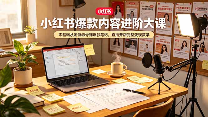 小红书爆款内容进阶大课,零基础从定位养号到爆款笔记,直播开店完整变现教学插图 小红书爆款内容进阶大课,零基础从定位养号到爆款笔记,直播开店完整变现教学插图