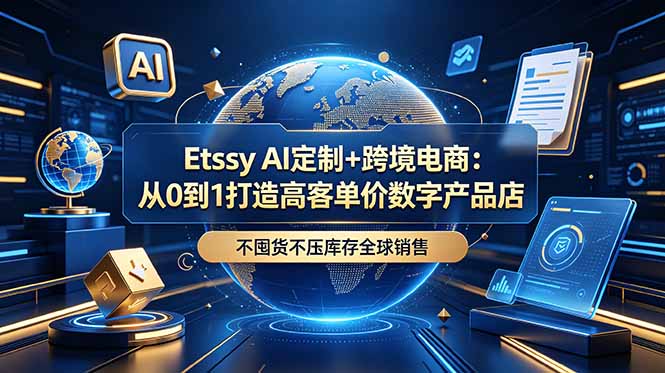 Etsy AI定制+跨境电商：从0到1打造高客单价数字产品店，不囤货不压库存全球销售插图
