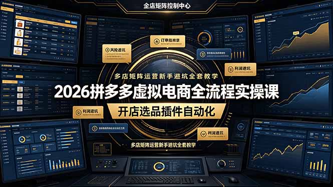 2026拼多多虚拟电商全流程实操课,开店选品插件自动化,多店矩阵运营新手避坑全套教学插图 2026拼多多虚拟电商全流程实操课,开店选品插件自动化,多店矩阵运营新手避坑全套教学插图