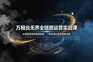 万相台无界全链路运营实战课,从底层逻辑到数据复盘,一套标准化投放落地流程