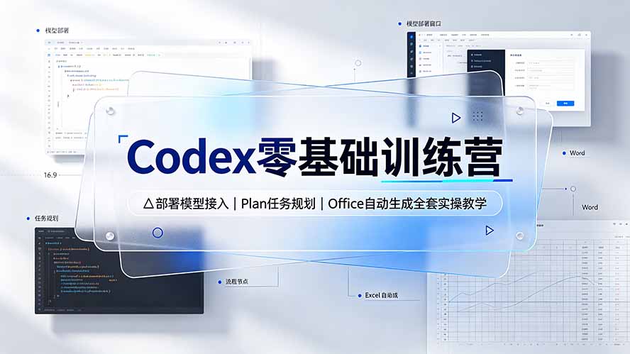 Codex零基础训练营：部署模型接入｜Plan任务规划｜Office自动生成全套实操教学插图