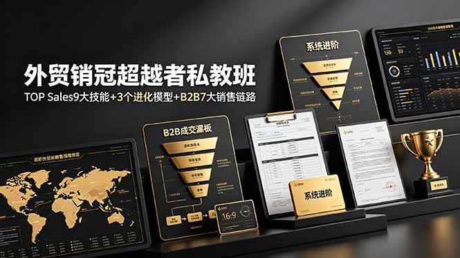 外贸销冠超越者私教班:TOP Sales9大技能+3个进化模型+B2B7大销售链路,系统进阶插图 外贸销冠超越者私教班:TOP Sales9大技能+3个进化模型+B2B7大销售链路,系统进阶插图