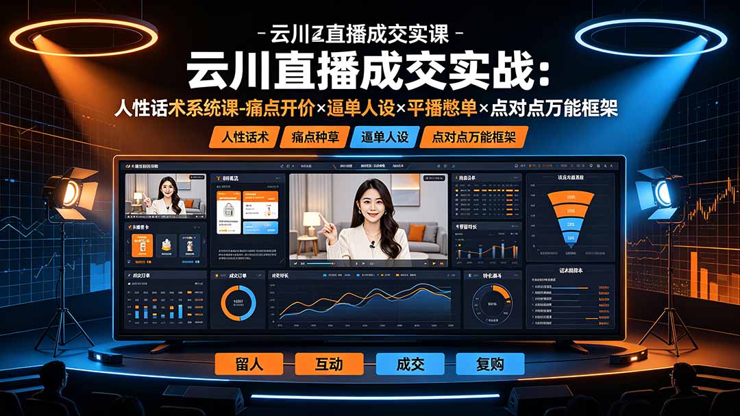 云川直播成交实战：人性话术系统课-痛点种草×塑品开价×逼单人设×平播憋单×点对点万能框架插图