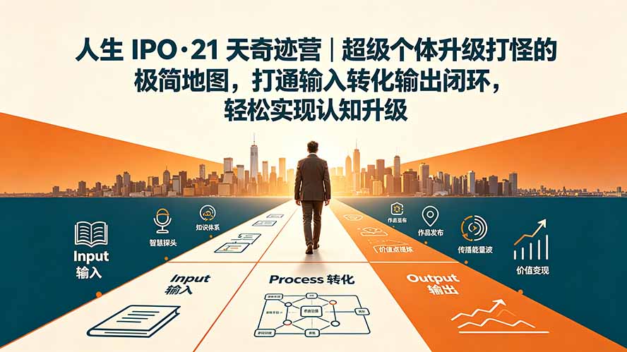 人生 IPO-21 天奇迹营｜超级个体升级打怪的极简地图，打通输入转化输出闭环，轻松实现认知升级插图