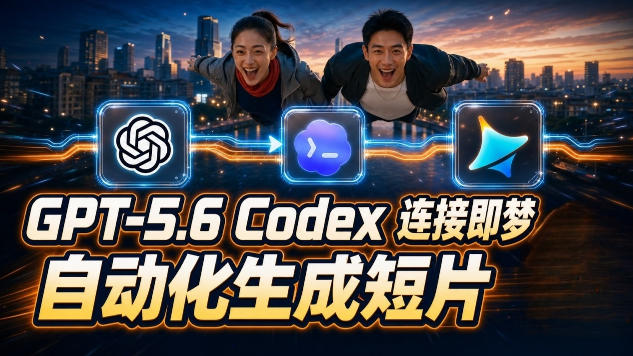 GPT-5.6×Codex&即梦联动实战｜Seedance2.0mini赋能｜AI剧情短片自动生成拼接导出全流程教学插图