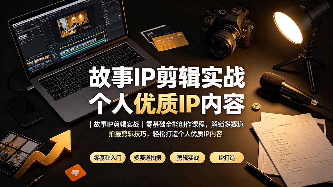 故事IP剪辑实战｜零基础全能创作课程，解锁多赛道拍摄剪辑技巧，轻松打造个人优质IP内容插图1