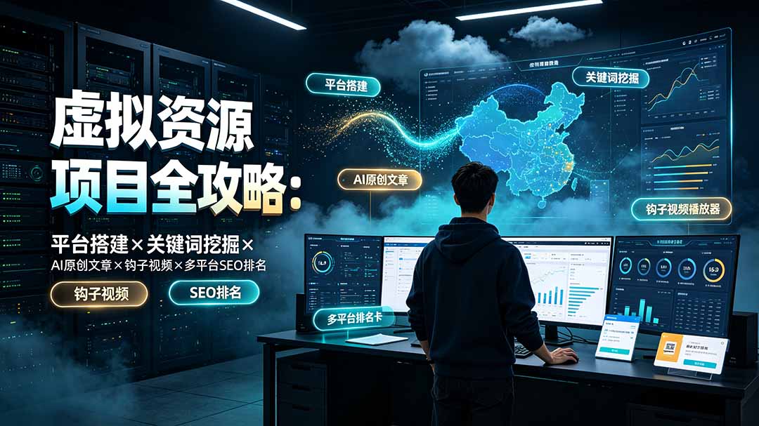 虚拟资源项目全攻略：平台搭建×关键词挖掘×AI原创文章×钩子视频×多平台SEO排名插图