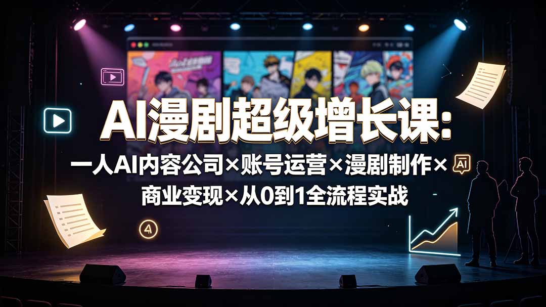AI漫剧超级增长课：一人AI内容公司×账号运营×漫剧制作×商业变现×从0到1全流程实战插图
