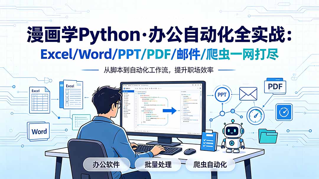漫画学Python·办公自动化全实战：Excel/Word/PPT/PDF/邮件/爬虫一网打尽插图