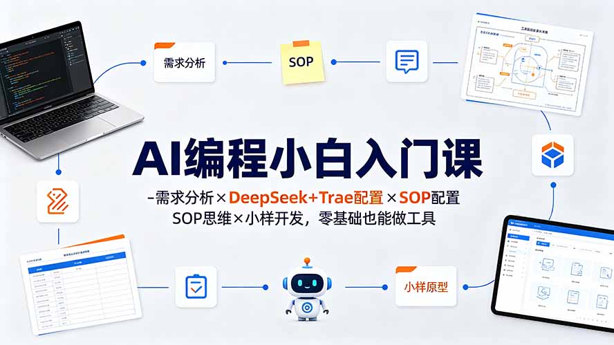 AI编程小白入门课-需求分析×DeepSeek+Trae配置×SOP思维×小样开发，零基础也能做工具插图1
