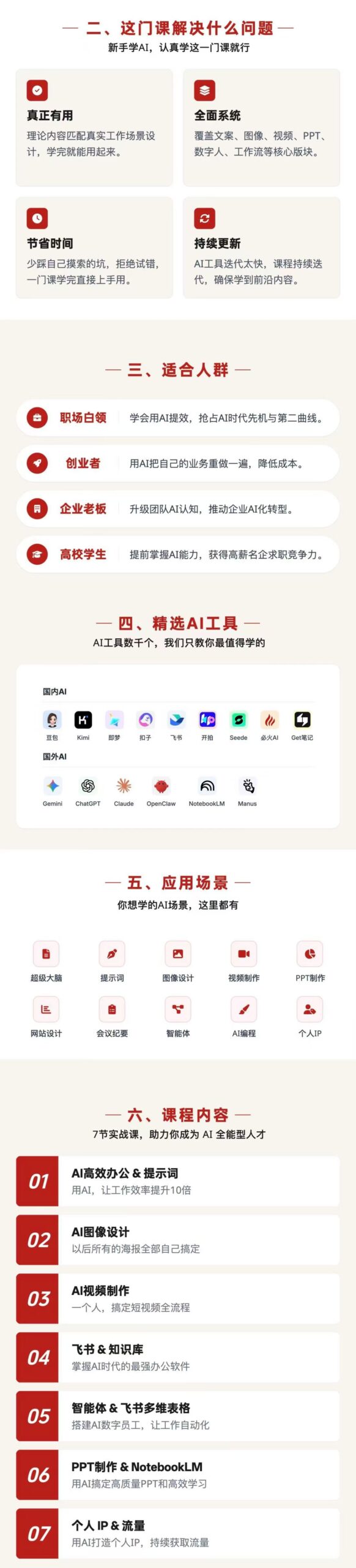 AI全能人才训练营：2周掌握文案×图像×视频×PPT×数字人×工作流，超越80%的人插图1