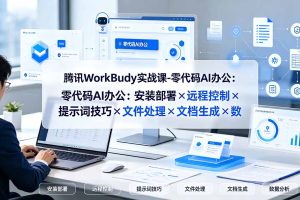 腾讯WorkBuddy实战课-零代码AI办公：安装部署×远程控制×提示词技巧×文件处理×文档生成×数据分析