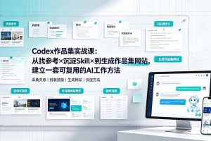 Codex作品集实战课：从找参考×沉淀Skill×到生成作品集网站，建立一套可复用的AI工作方法