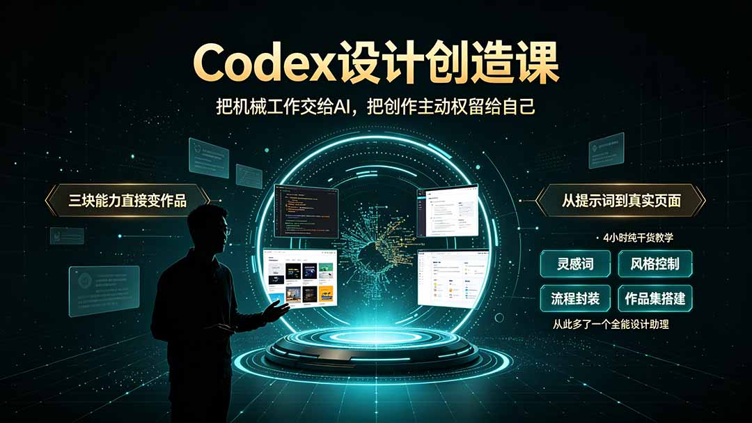 Codex设计创造课-2期，小白也能掌握的Codex设计创造技巧，把机械工作交给AI，把创作主动权留给自己插图1