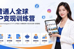 普通人全球IP变现训练营：Facebook×Instagram入门×个人IP定位×AI辅助创作×前30天运营×变现路径