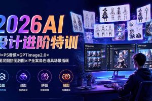 2026AI设计进阶特训：MJ×PS香蕉×GPTimage2.0×垫图混图拼图融图×IP全案角色道具场景插画