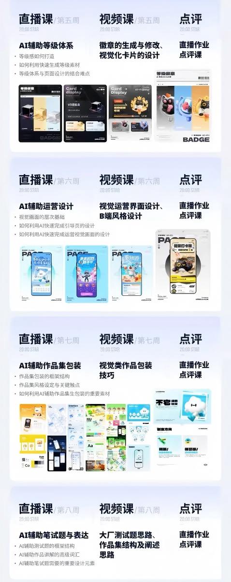 AI+UI系统实战课：十周完整教学｜图标IP运营视觉｜笔试作品集交互动效全套落地教程插图3