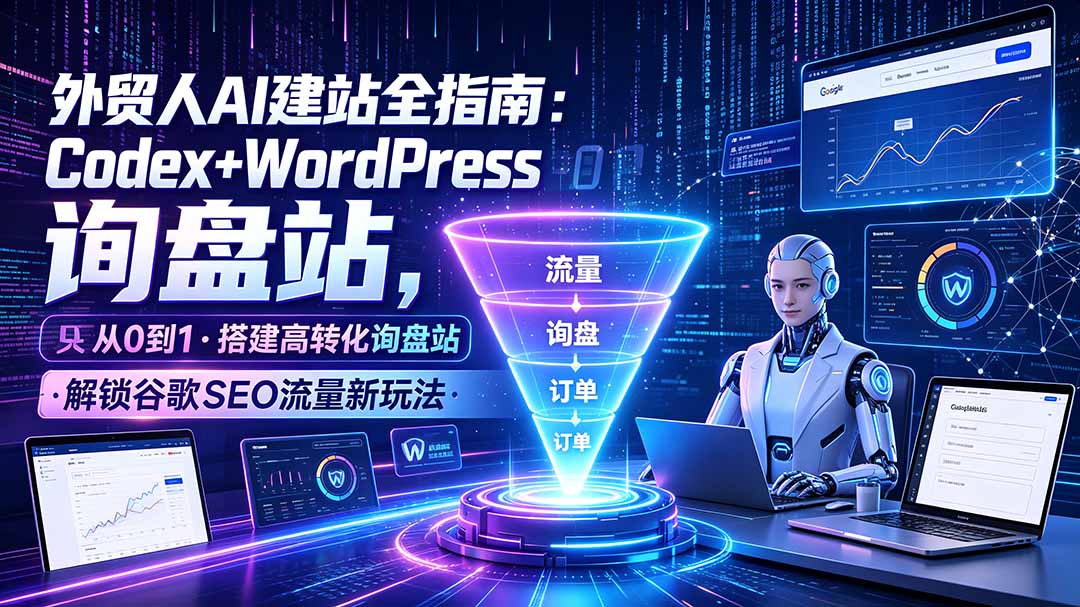 外贸人AI建站全指南：Codex+WordPress从0到1·搭建高转化询盘站·解锁谷歌SEO流量新玩法插图