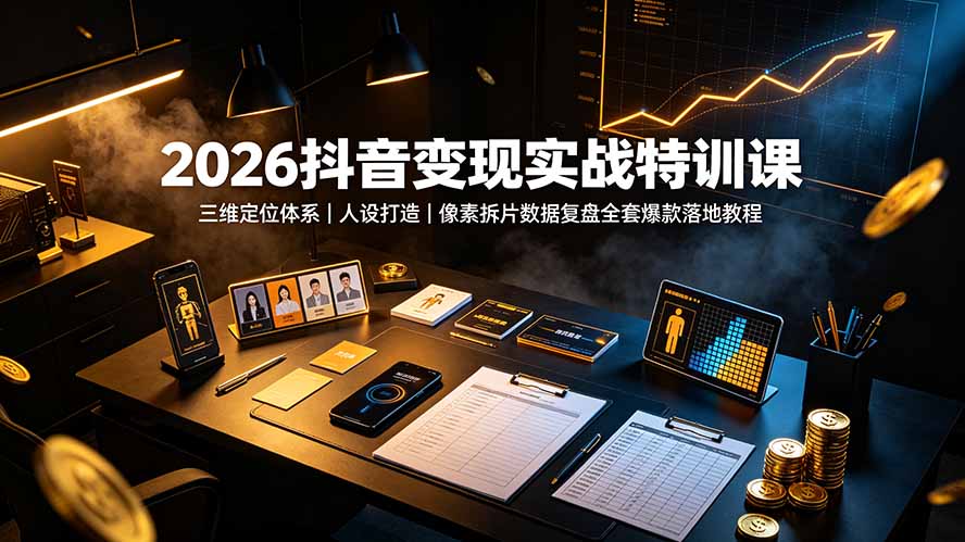 2026抖音变现实战特训课：三维定位体系｜人设打造｜像素拆片数据复盘全套爆款落地教程插图