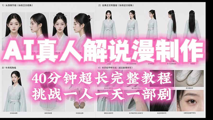 2026AI真人解说漫剧制作40分钟超长完整教程：自动批量化制作，挑战一人一天一部剧！插图
