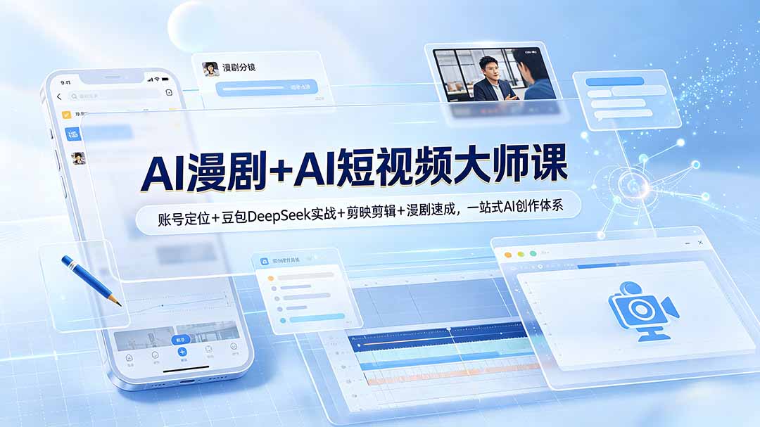 AI漫剧+AI短视频大师课:账号定位+豆包DeepSeek实战+剪映剪辑+漫剧速成,一站式AI创作体系插图 AI漫剧+AI短视频大师课:账号定位+豆包DeepSeek实战+剪映剪辑+漫剧速成,一站式AI创作体系插图