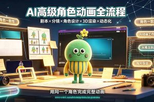 AI高级角色动画全流程：剧本×分镜×角色设计×3D渲染×动态化，从概念到成片一站式教学