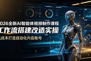 2026全新AI Codex智能体视频制作课程,工作流搭建改造实操,低成本打造自动化内容账号