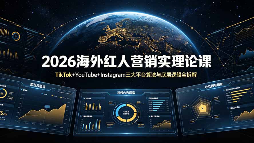 2026海外红人营销实理论课:TikTok+YouTube+Instagram三大平台算法与底层逻辑全拆解插图 2026海外红人营销实理论课:TikTok+YouTube+Instagram三大平台算法与底层逻辑全拆解插图